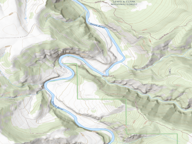 USGS topographic map of Bear Gulch Boat Camps