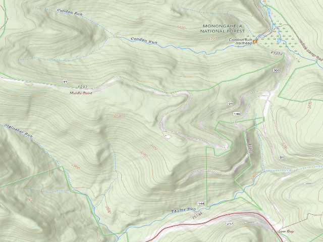 USGS topographic map of Bear Heaven Campground