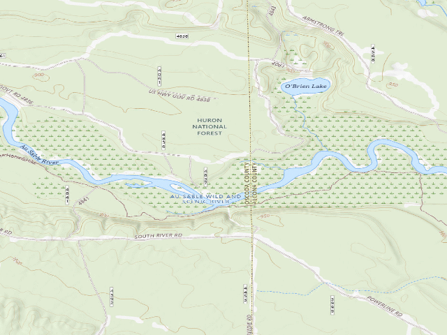 USGS topographic map of Bear Island Backcountry Campsites