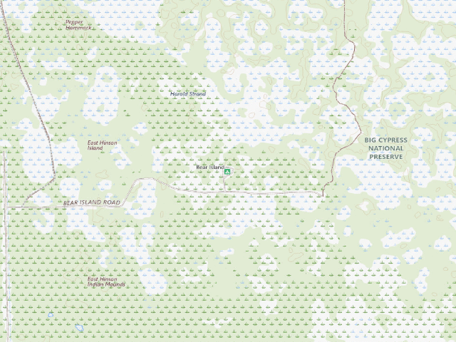 USGS topographic map of Bear Island Campground (Big Cypress National Preserve)