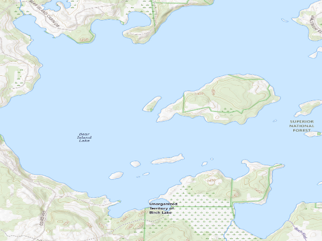 USGS topographic map of Bear Island Lake Site 1