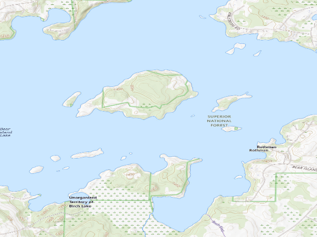 USGS topographic map of Bear Island Lake Site 2