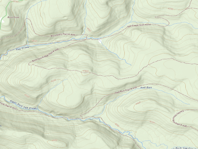 USGS topographic map of Bear Pen Shelter