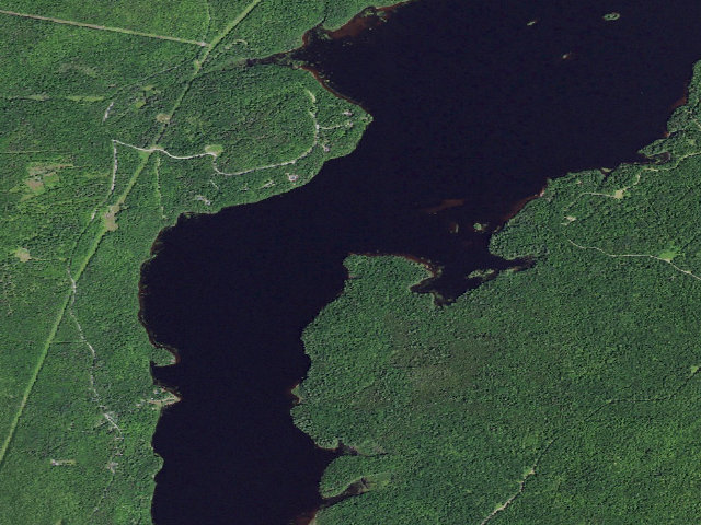 Aerial image of Bear Point Campsite (Taylor Pond Wild Forest)