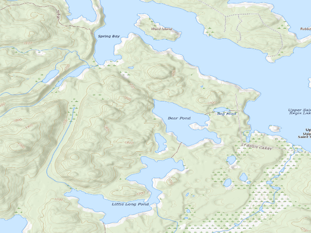 USGS topographic map of Bear Pond Site 1 (Saint Regis Canoe Area)