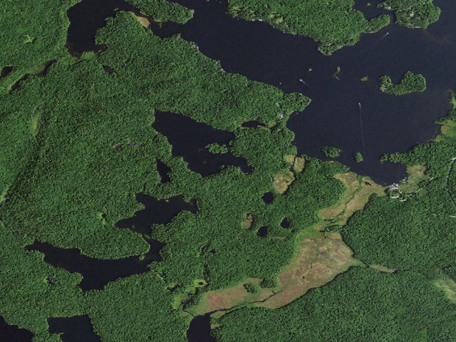 Aerial image of Bear Pond Site 2 (Saint Regis Canoe Area)
