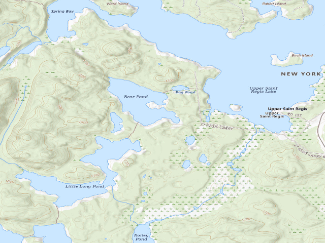 USGS topographic map of Bear Pond Site 2 (Saint Regis Canoe Area)