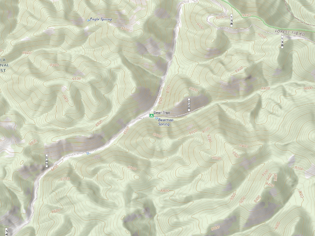 USGS topographic map of Bear Trap Campground