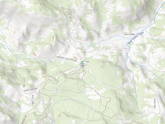 USGS topographic map of Bear Valley Ohv