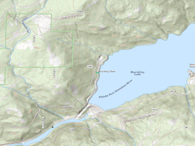 USGS topographic map of Beardsley Dam