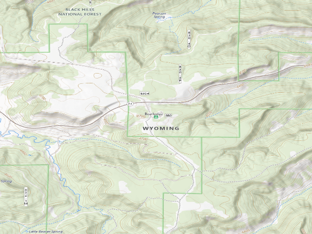 USGS topographic map of Bearlodge