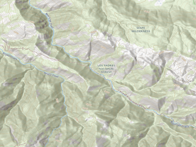 USGS topographic map of Beartrap Campsite