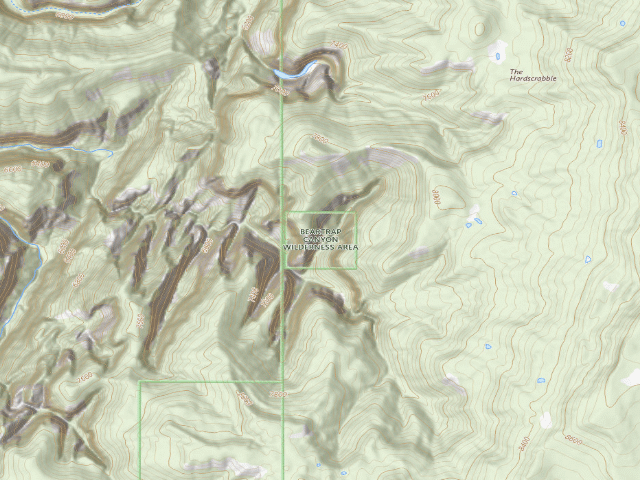USGS topographic map of Beartrap Canyon Wilderness