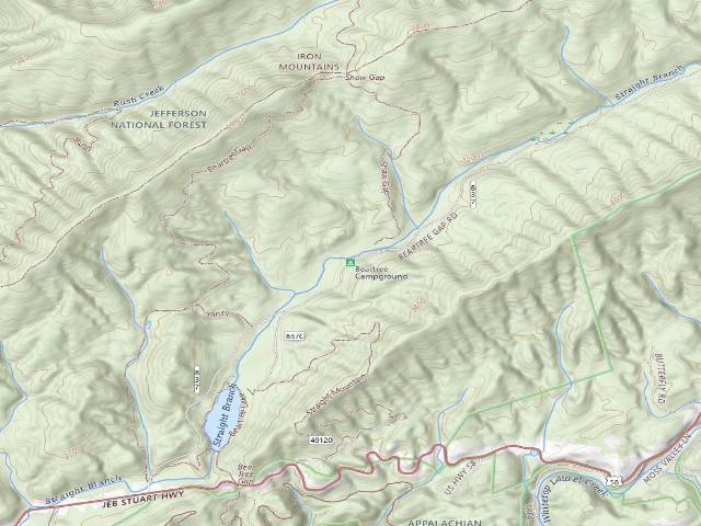 USGS topographic map of Beartree Campground