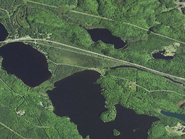 Aerial image of Beaufort Lake State Forest Campground