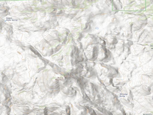 USGS topographic map of Beauty Mountain Wilderness