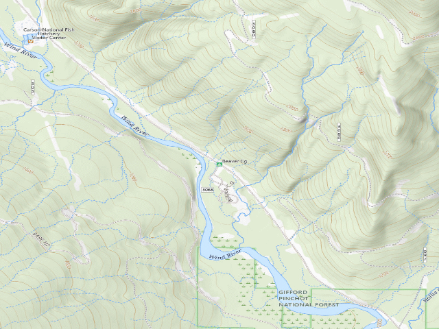 USGS topographic map of Beaver Cg