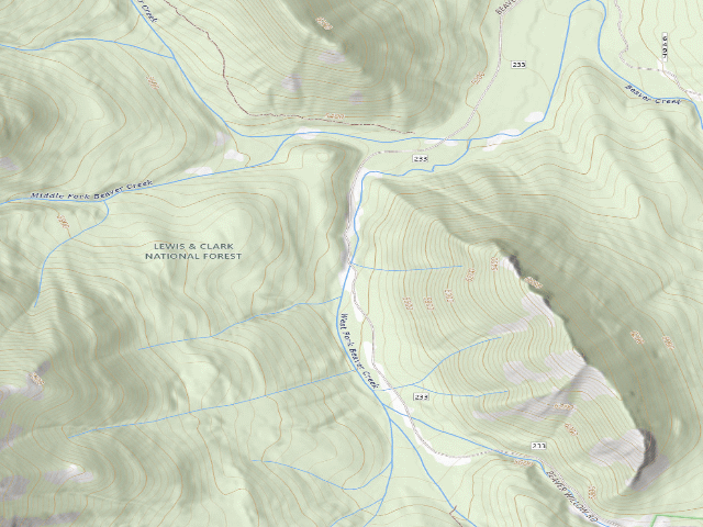 USGS topographic map of Beaver Cr Road -01
