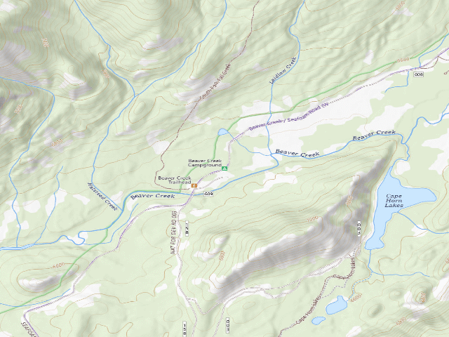USGS topographic map of Beaver Creek Campground