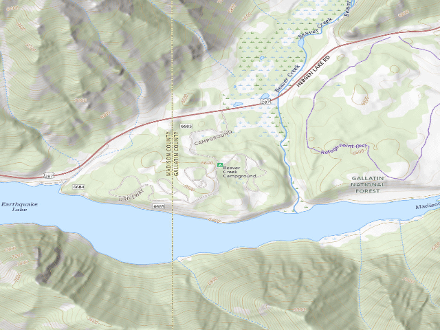 USGS topographic map of Beaver Creek Campground