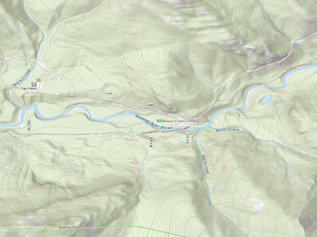 USGS topographic map of Beaver Creek Campground