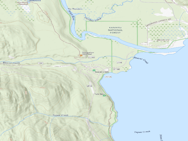 USGS topographic map of Beaver Creek