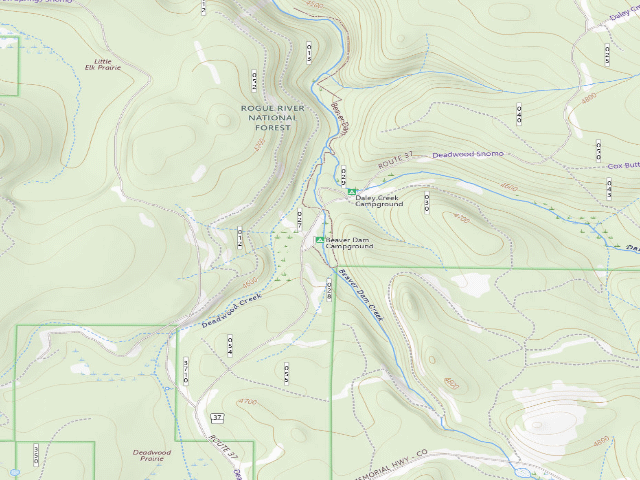 USGS topographic map of Beaver Dam Campground