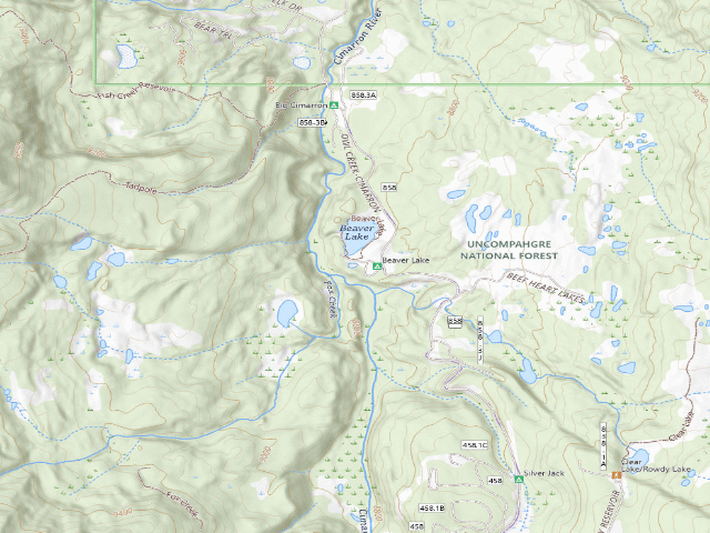 USGS topographic map of Beaver Lake Camground