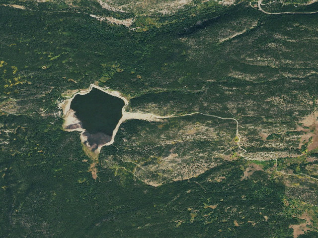 Aerial image of Beaver Reservoir Dispersed Camping