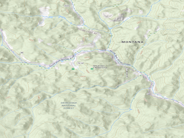 USGS topographic map of Beaverdam Campground