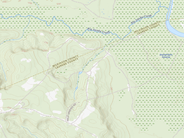 USGS topographic map of Beaverdam WMA - Old Camp