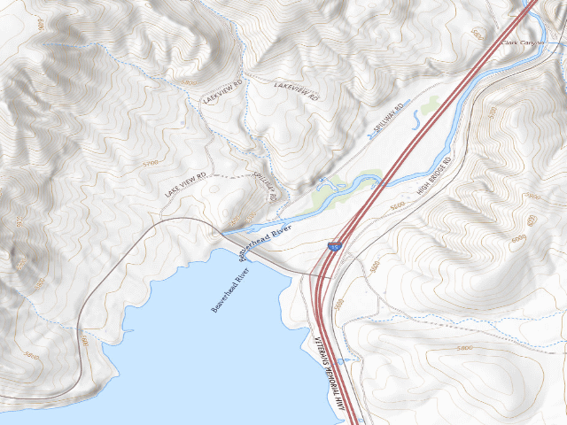 USGS topographic map of Beaverhead River Campground (Clark Canyon)