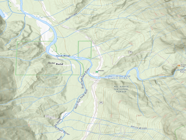 USGS topographic map of Bedal Campground