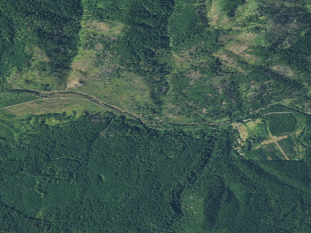 Aerial image of Bedrock Campground