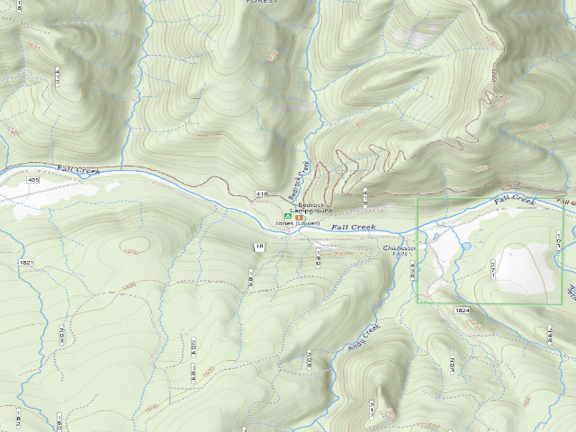 USGS topographic map of Bedrock Campground