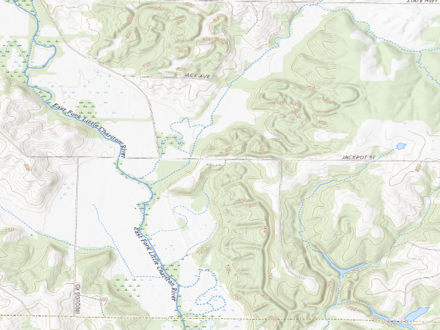 USGS topographic map of Bee Hollow Conservation Area