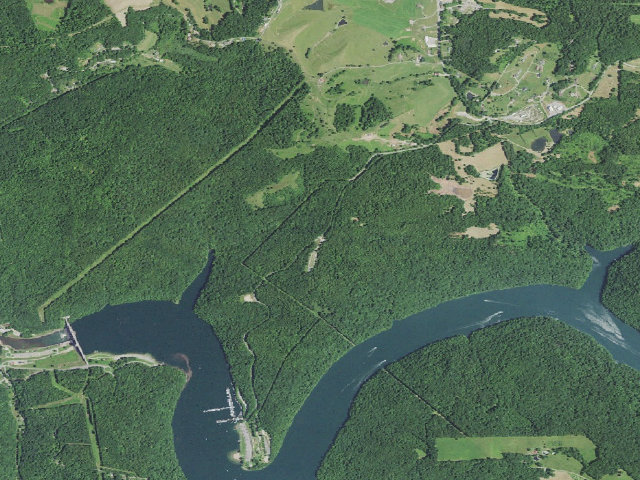 Aerial image of Bee Run Campground