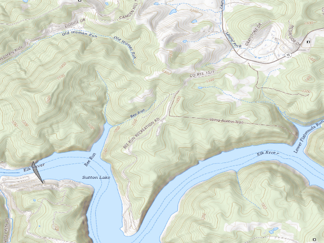 USGS topographic map of Bee Run Campground