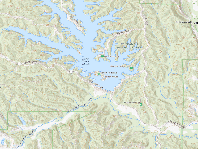 USGS topographic map of Beech Point Cg