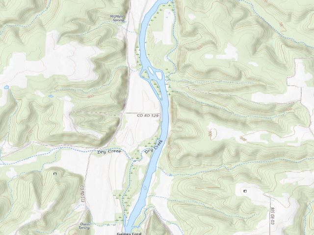 USGS topographic map of Bell Chute Access