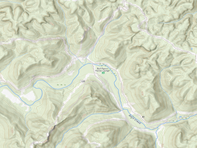 USGS topographic map of Bell Farm Horse Camp