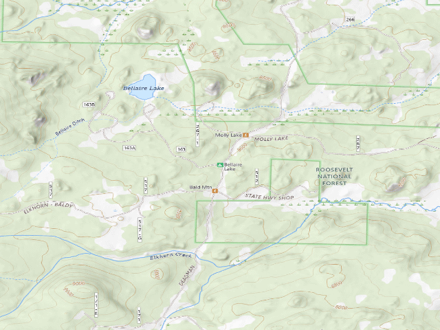 USGS topographic map of Bellaire Lake
