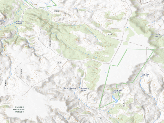USGS topographic map of Belltower Divide