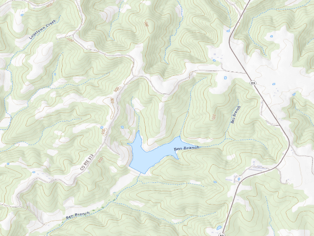 USGS topographic map of Ben Branch Lake Conservation Area