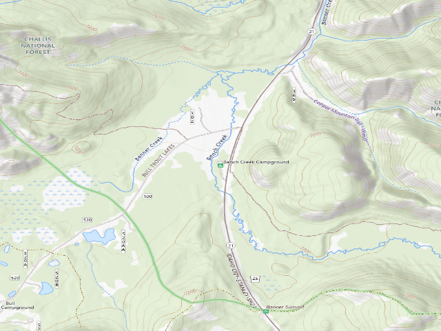 USGS topographic map of Bench Creek Campground