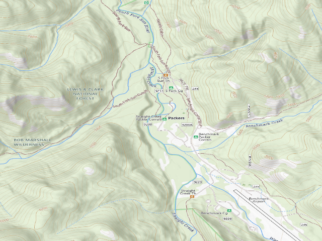 USGS topographic map of Benchmark 005