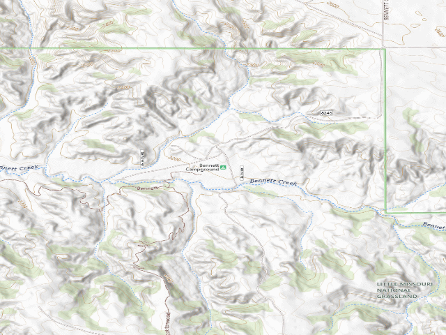 USGS topographic map of Bennett Campground
