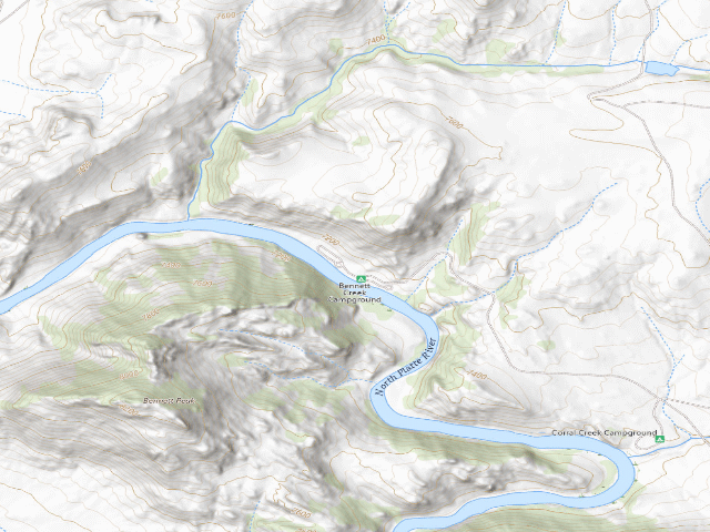 USGS topographic map of Bennett Peak Campground