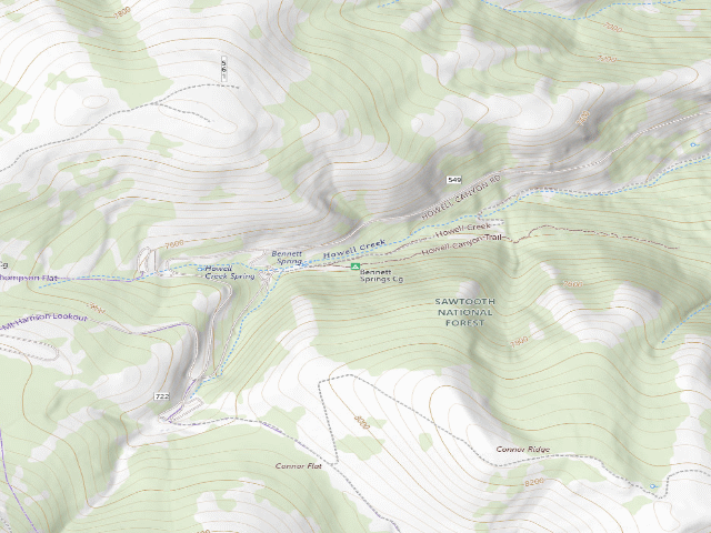 USGS topographic map of Bennett Springs Cg