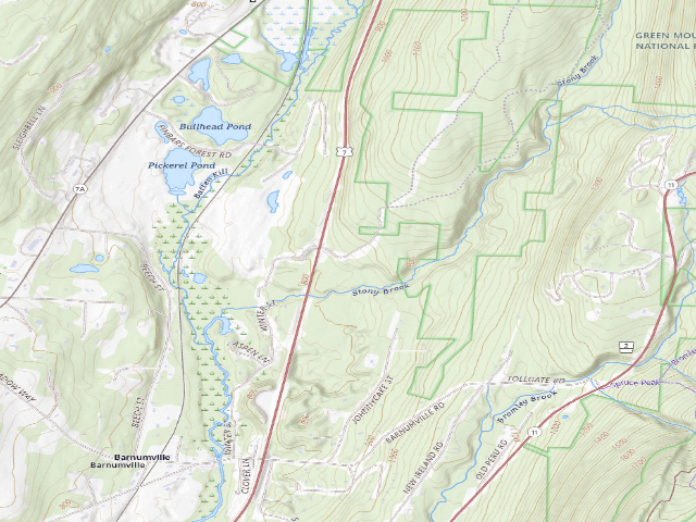 USGS topographic map of Bennington County